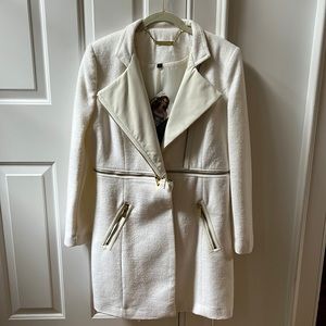 Iman Collection women’s ivory wool blend coat